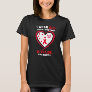 Camiseta Me Visto de Rojo por la Conciencia del VIH SIDA de