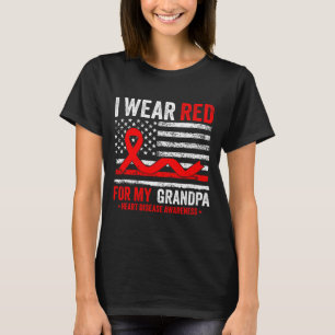 Camiseta Me Visto de Rojo Por Mi Abuelo Conciencia del Cánc