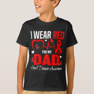 Camiseta Me Visto de Rojo Por Mi Papá Conciencia de la Enfe
