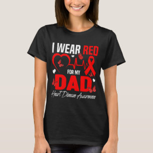 Camiseta Me Visto de Rojo Por Mi Papá Conciencia de la Enfe