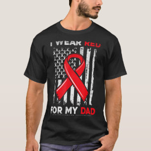 Camiseta Me Visto de Rojo Por Mi Papá Conciencia Sobre Enfe