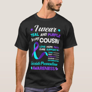 Camiseta Me visto de turquesa y morado por el suicidio de m