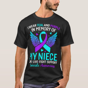 Camiseta Me Visto De Turquesa Y Púrpura Por La Prevención D