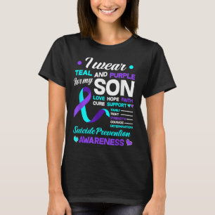 Camiseta Me Visto de Turquesa y Púrpura Por la Prevención d