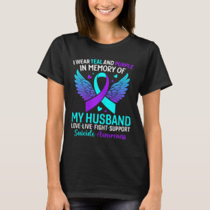 Camiseta Me Visto De Turquesa Y Púrpura Por La Prevención D