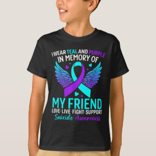 Camiseta Me Visto De Turquesa Y Púrpura Por La Prevención D