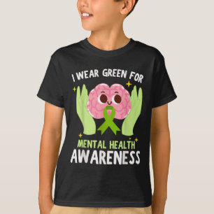 Camiseta Me Visto de Verde Para Conciencia Sobre Salud Ment