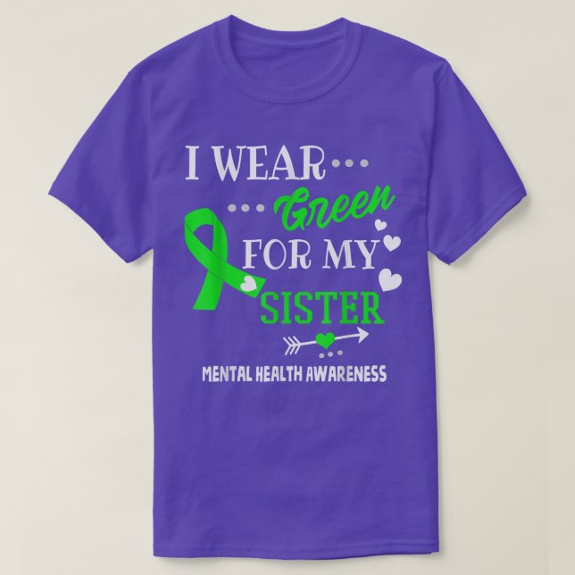 Camiseta Me visto de verde por mi hermana, conciencia sobre (Diseño del anverso)