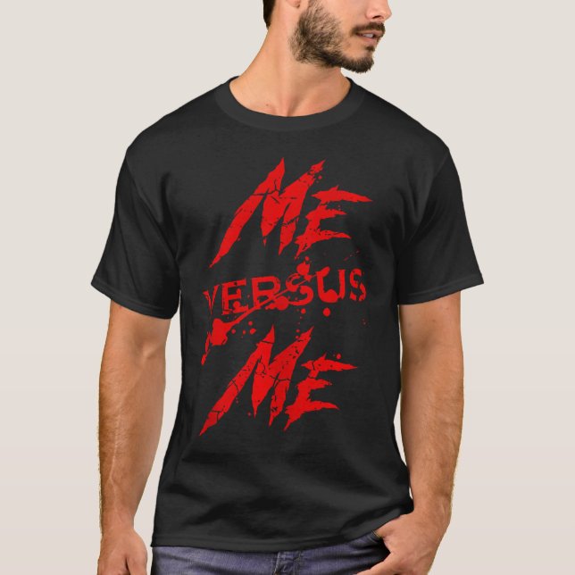 Camiseta Me Vs Contra Me Motivación Inspirador Gym Lov (Anverso)
