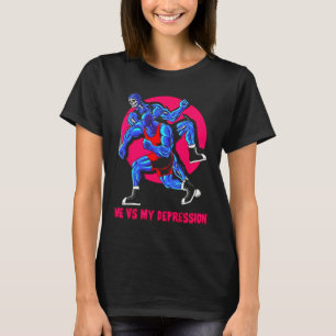 Camiseta Me Vs Mi Depresión Gym Fitness Halterofilia Cuerpo