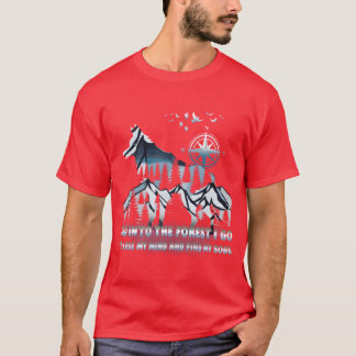 Camiseta Me vuelvo loco y encuentro mi alma acampando lobo