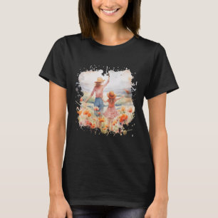 Camiseta Meadow acuarela de flor madre e hija
