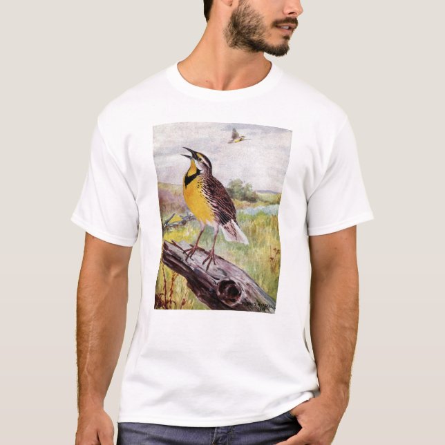 Camiseta Meadowlark en una rama (Anverso)