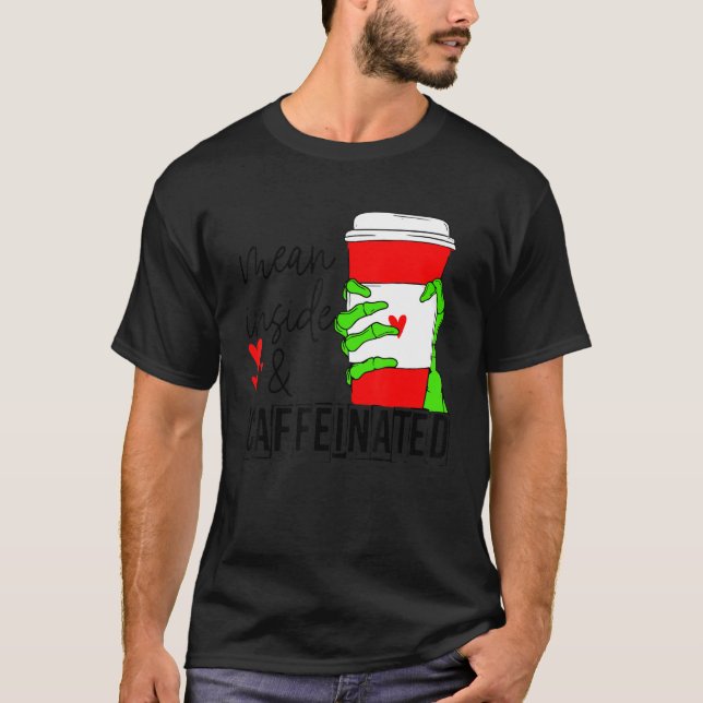 Camiseta Mean Inside And Caffeinated Skeleton Hand Coffee L (Anverso)