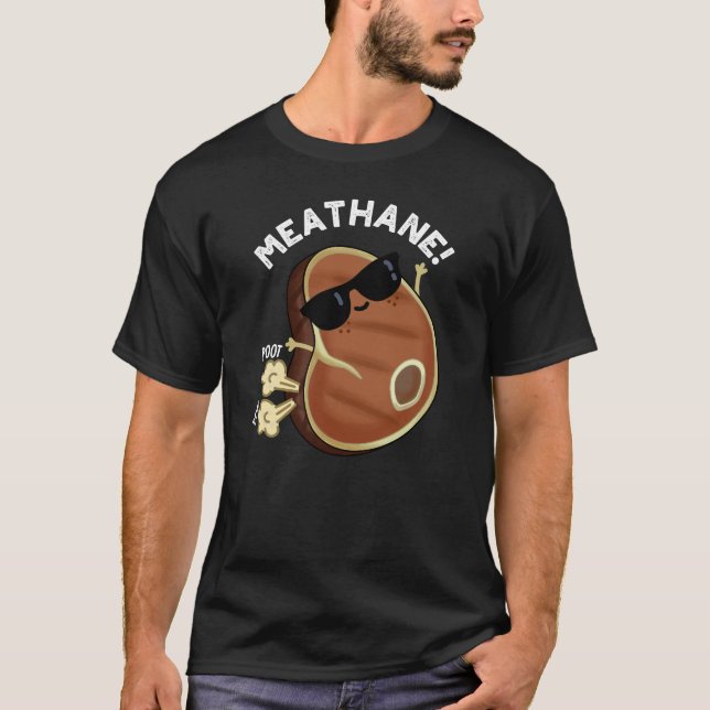 Camiseta Meat-hane Funny Farting Meat Pun Dark BG (Anverso)