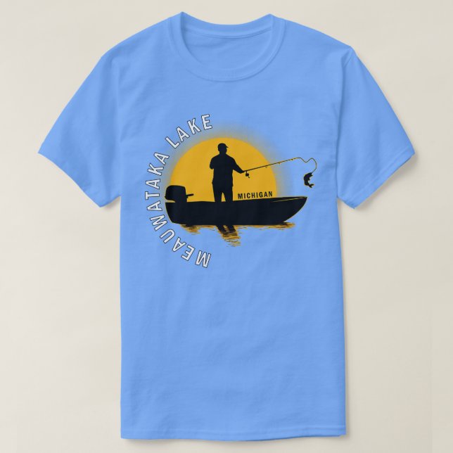 Camiseta Meauwataka Lake Fishing Michigan Sunrise (Diseño del anverso)