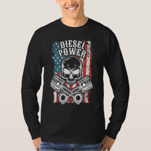 Camiseta Mecánica Bandera De Ee.Uu. Energía Diesel