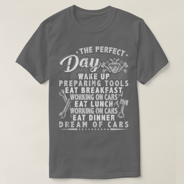 Camiseta Mecánica de Garaje Perfecto Día Automático (Diseño del anverso)