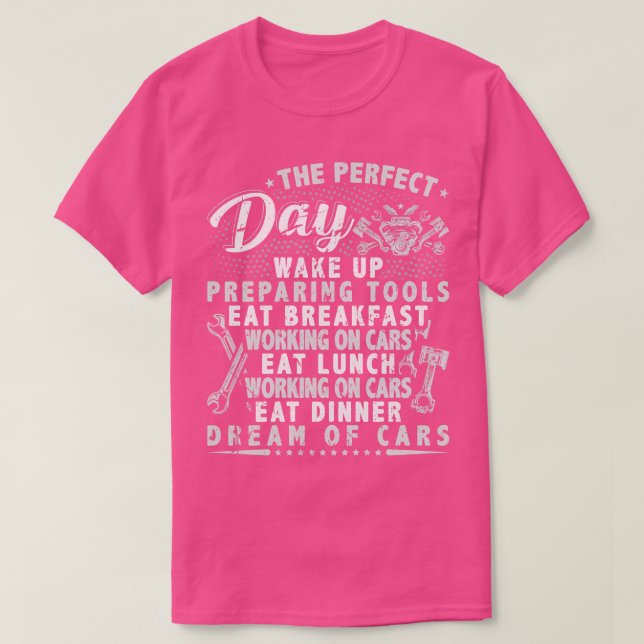 Camiseta Mecánica de Garaje Perfecto Día Automático (Diseño del anverso)