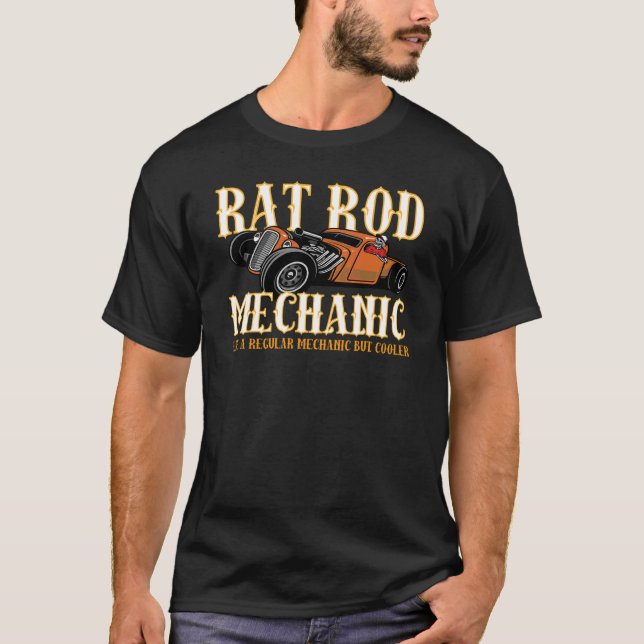 Camiseta Mecánica De Rod Rat Como Mecánica Regular Pero Más (Anverso)