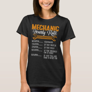 Camiseta Mecánica de tasa horaria de mano de obra retro