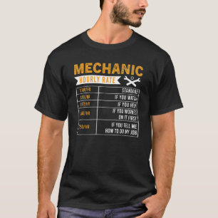 Camiseta Mecánica de tasas de mano de obra por hora