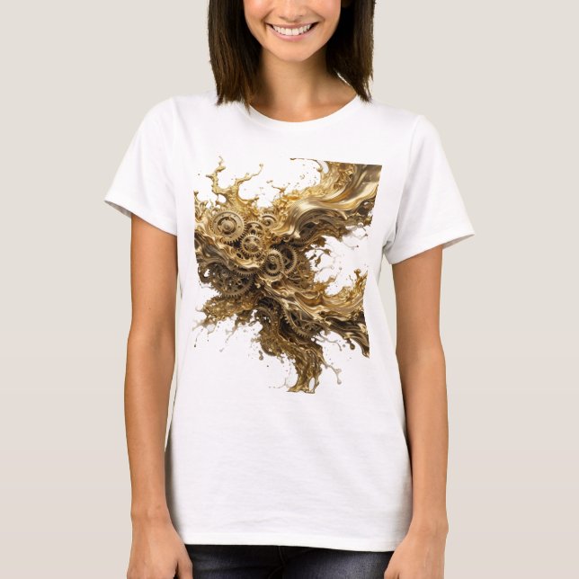 Camiseta mecánica dorada GOLDEN FLOW Chic (Anverso)