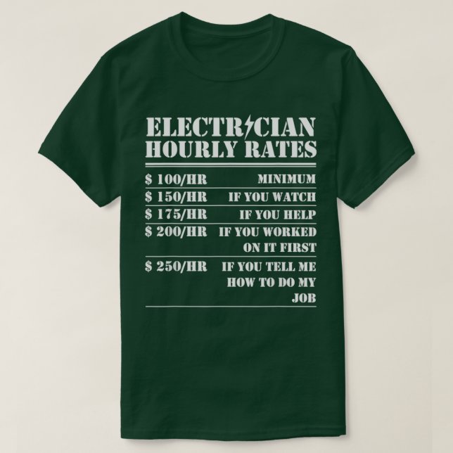 Camiseta Mecánica eléctrica divertida por hora (Diseño del anverso)