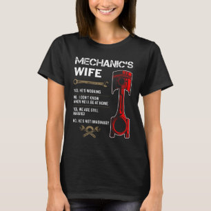 Camiseta Mecánica Esposa Automóvil Mánico Esposo Reparación