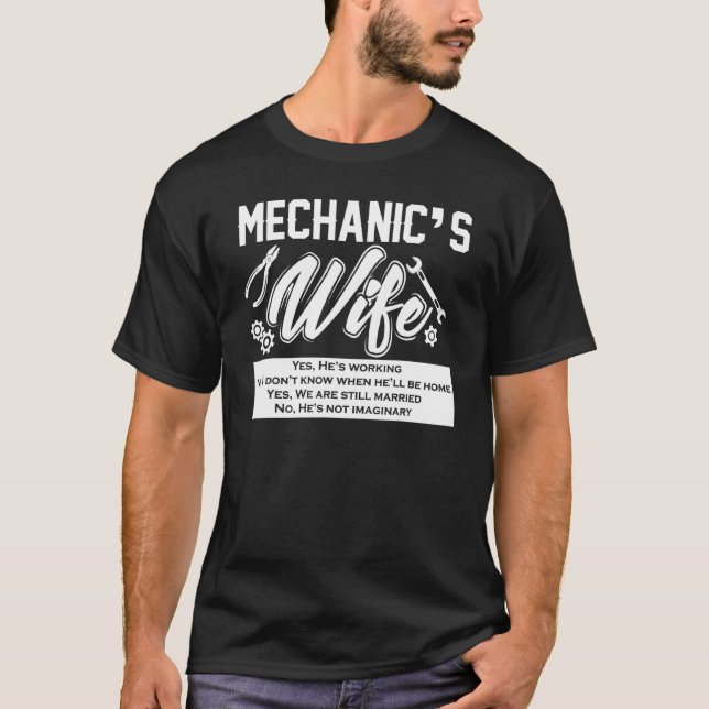Camiseta Mecánica Esposa Funny Auto Mechanic Auto Mechanic  (Anverso)