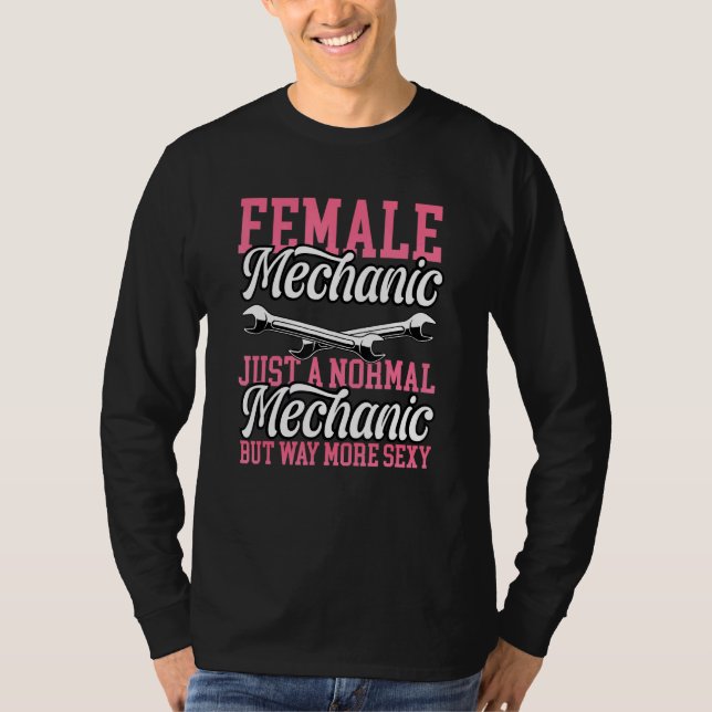 Camiseta Mecánica Femenina De Fijación De Coches Diesel Com (Anverso)