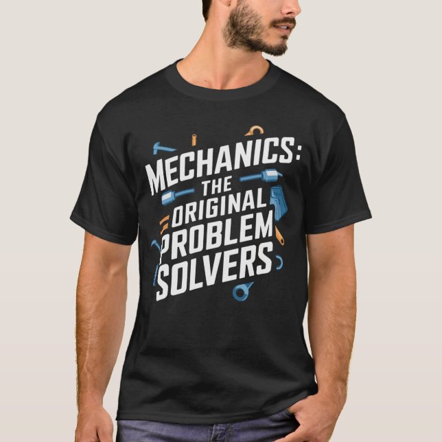 Camiseta Mecánica: Los solucionadores de problemas original (Anverso)