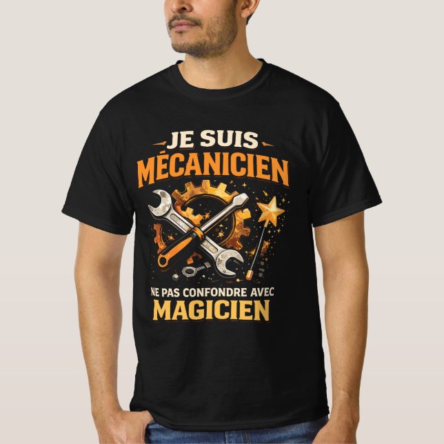 Camiseta Mécanicien Drôle Garage Mécano Magicien Humour  (Anverso)