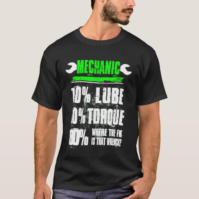 Camiseta Mecánico 10 Lube 10 Torque Auto Diesel Mecánico (Anverso)