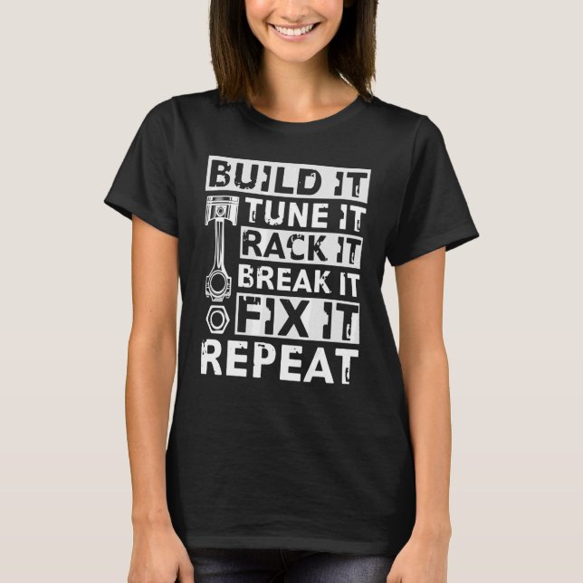 Camiseta Mecánico Automático Estadounidense Construye Y Lo  (Anverso)