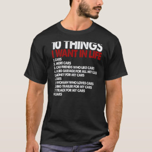 Camiseta Mecánico Automotriz Hombre de Coche 10 Cosas Que