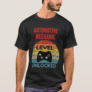 Camiseta Mecánico Automotriz Nivel Desbloqueado Jugador Par