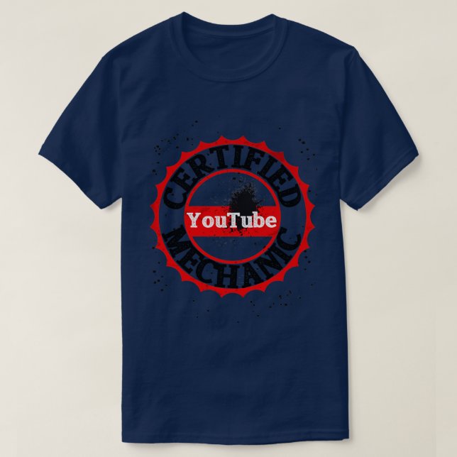 Camiseta Mecánico certificado de YouTube (Diseño del anverso)
