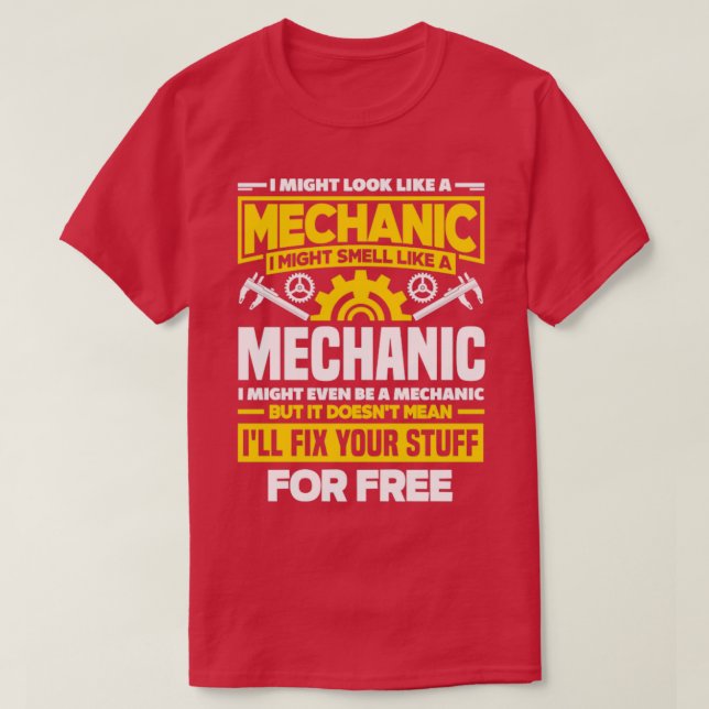 Camiseta Mecánico Cnc Maquinaria Podría Parecer Un Mecánico (Diseño del anverso)