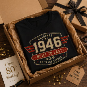 Camiseta Mecánico Cumpleaños 80 Hecha Para Durar V