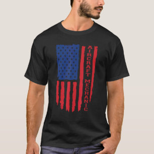 Camiseta Mecánico de Aeronaves Bandera Americana EEUU