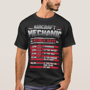 Camiseta Mecánico de aeronaves de frecuencia horaria Mecáni