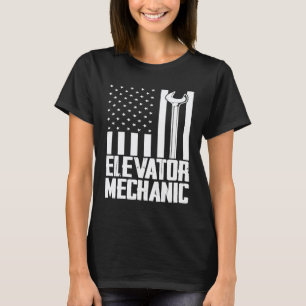 Camiseta Mecánico de Ascensores Bandera de EE. UU. para Rep