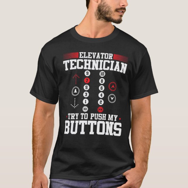 Camiseta Mecánico de ascensores Técnico de ascensores Repar (Anverso)