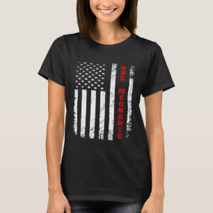 Camiseta Mecánico de Autobuses Bandera Americana