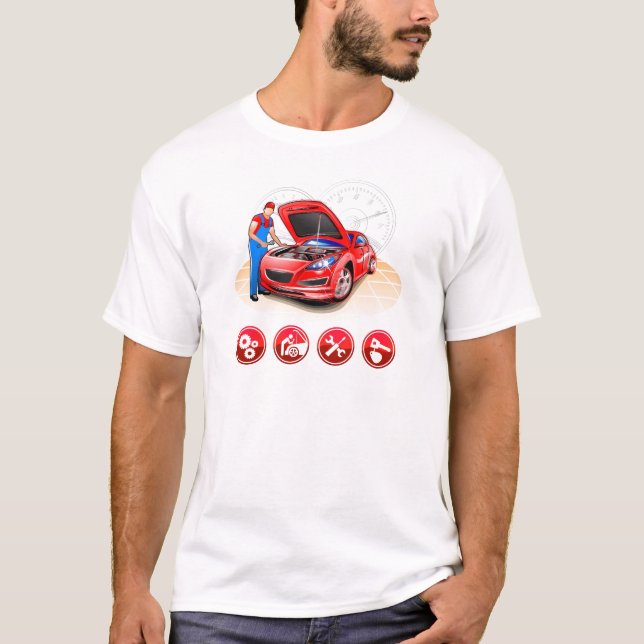 Camiseta Mecánico de automóviles (Anverso)