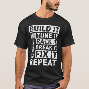 Camiseta Mecánico de Automóviles Americano Lo Construye Lo