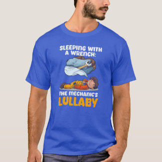 Camiseta Mecánico de automóviles durmiendo con llave ingles