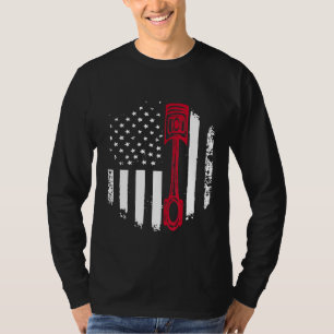 Camiseta Mecánico de Automóviles Patriótico Americano Pistó