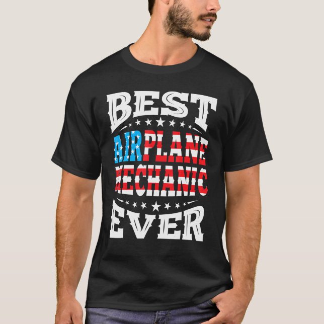 Camiseta Mecánico De Avión 4 De Julio Eeuu Estadounidense (Anverso)